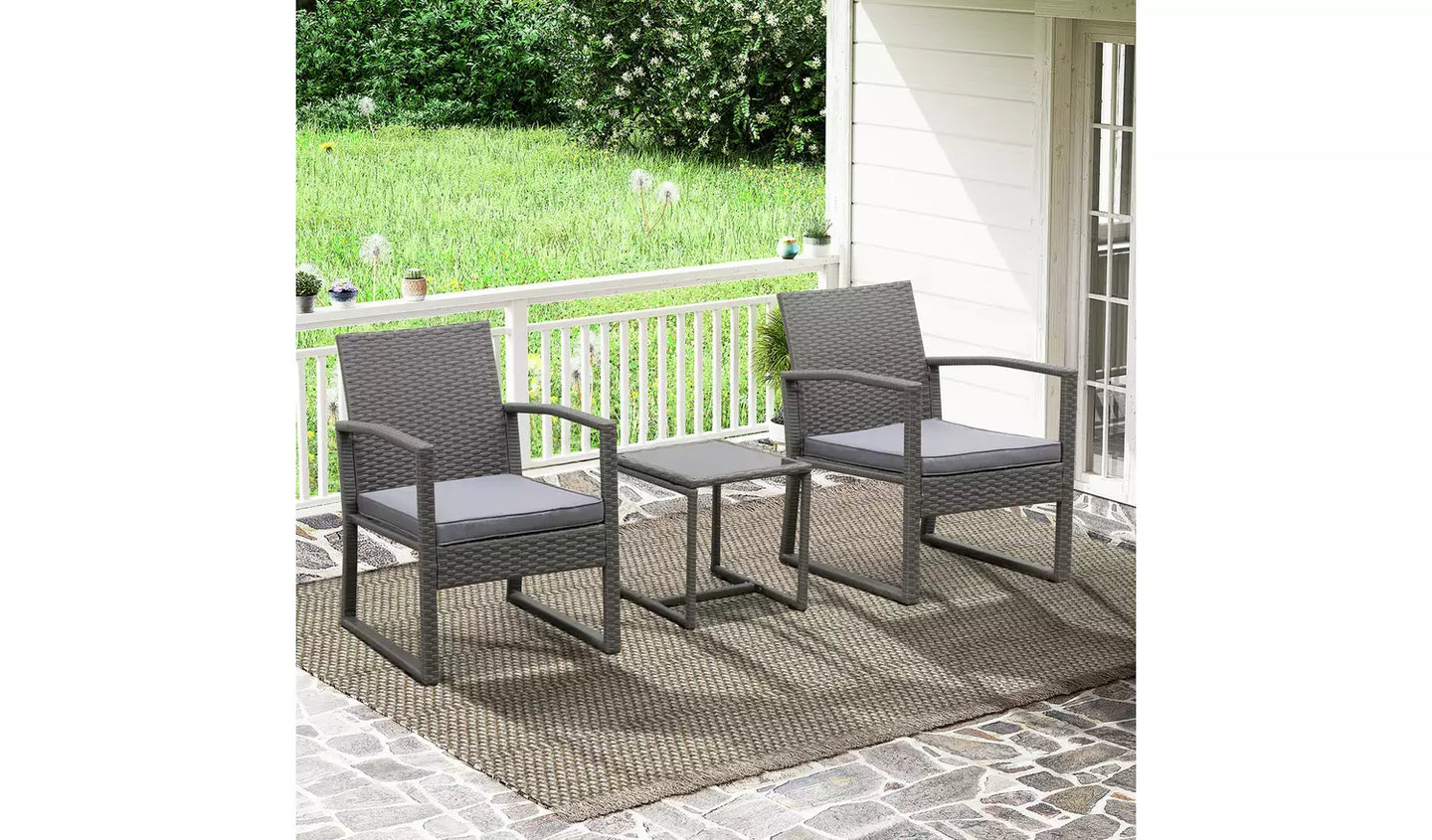 Cento 2 Seater Rattan Effect Garden Bistro Set